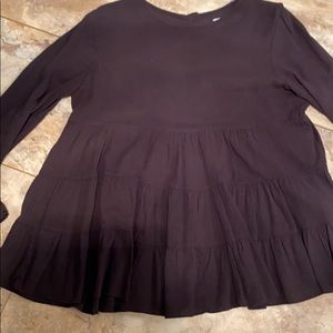 Black ruffle blouse